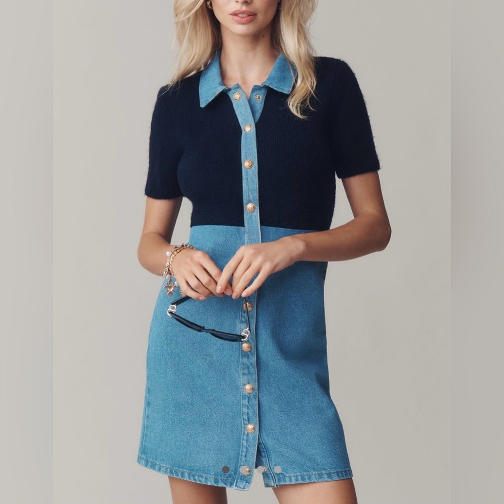NWT - Anthropologie/Pilcro Denim Sweater Shirt Dress - Picture 2 of 7